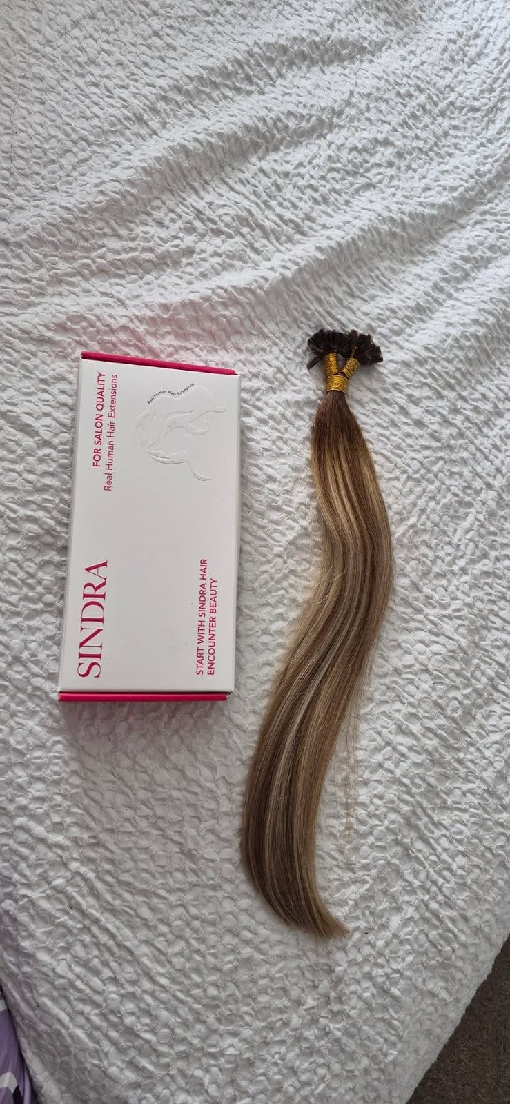 U-Tip Human Hair Extensions Balayage Ombre Walnut Brown To Ash Brown & Blonde Fusion