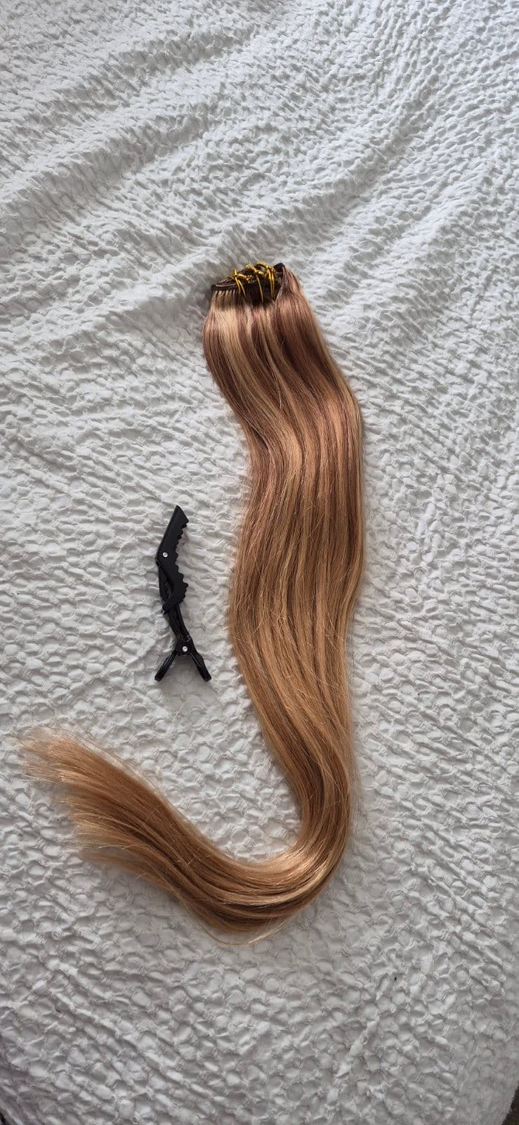 Clip-In Human Hair Extensions Balayage Golden Brown To Light Blonde ~ 14 Inches 100g