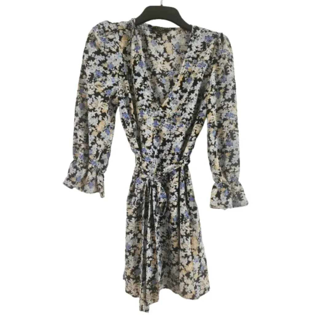 Lipsy London Floral V-Neck Belted Mini Tea Dress UK 14 (US 10 / EU 42)