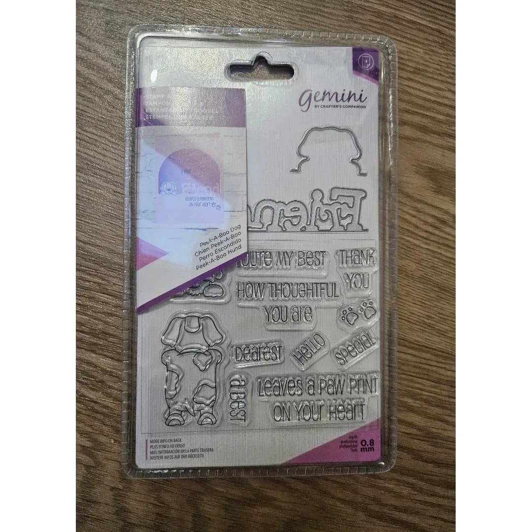 Crafter's Companion Gemini Peek-A-Boo Dog Stamp and Die Set NWT Crafting