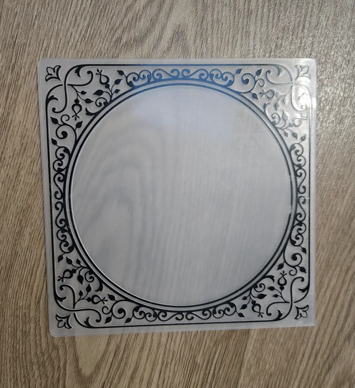 Square Circular Ornamental Frame Plastic Embossing Folder Crafting