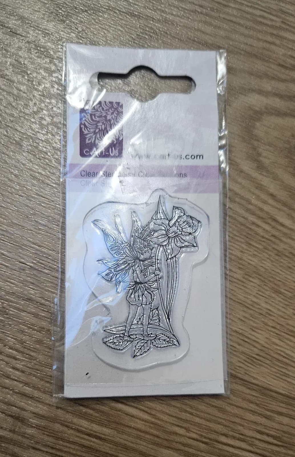 cArt-Us Clear Stamp Elf with Daffodil So Sweet Crafting Stamp Card Making Scrapbooking