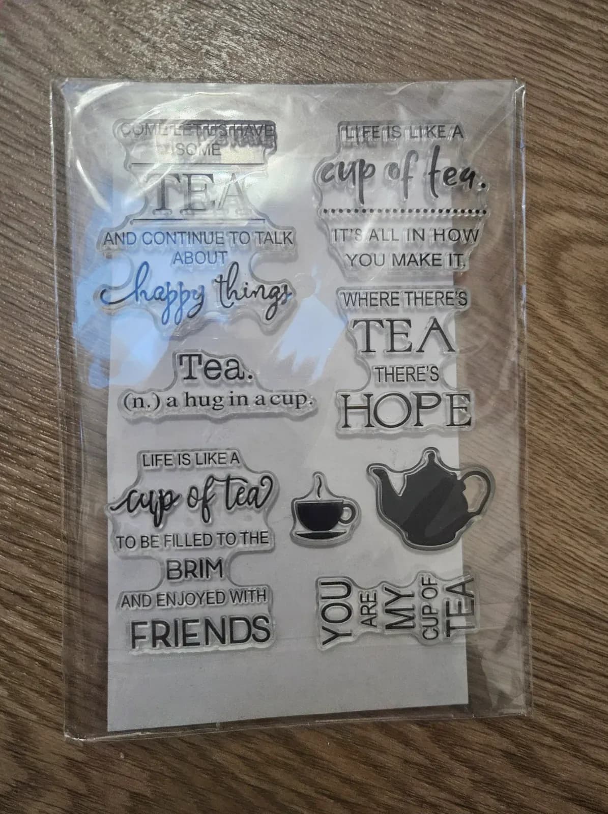 Tea Lovers Sentiment Clear Stamp Set Teapot Cup Quotes Crafting