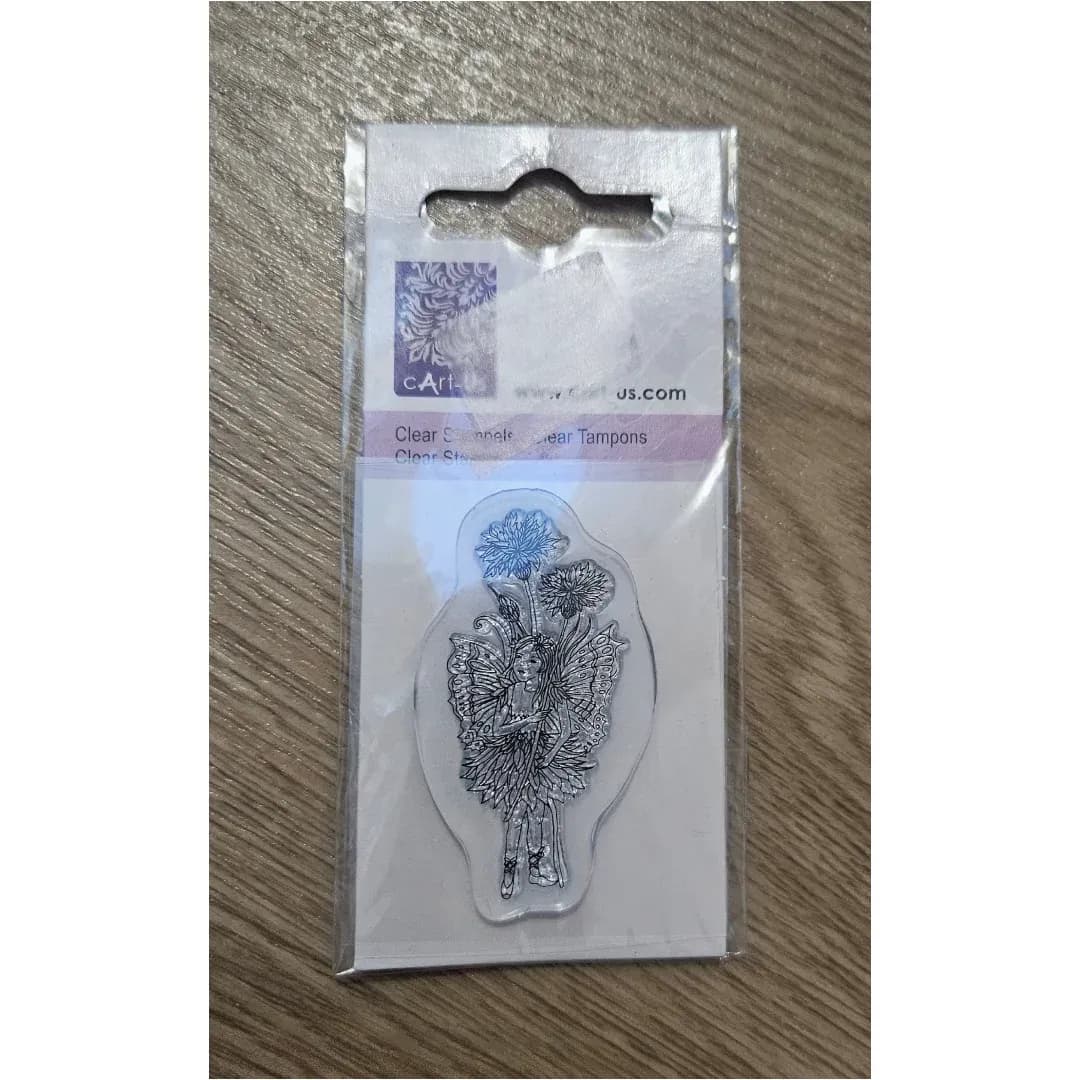 cArt-Us Clear Stamp Fairy with Cornflower So Sweet Crafting Stamp NWT