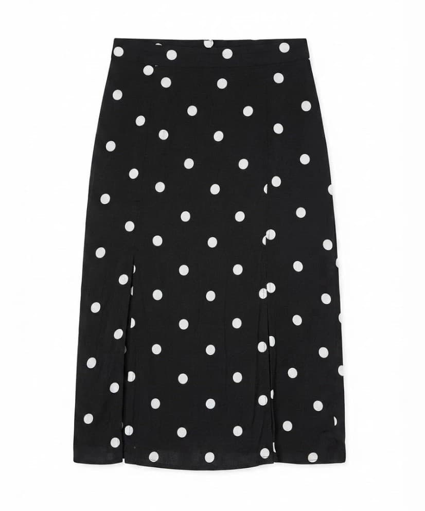 Nobody's Child Black & White Polka Dot Midi Skirt