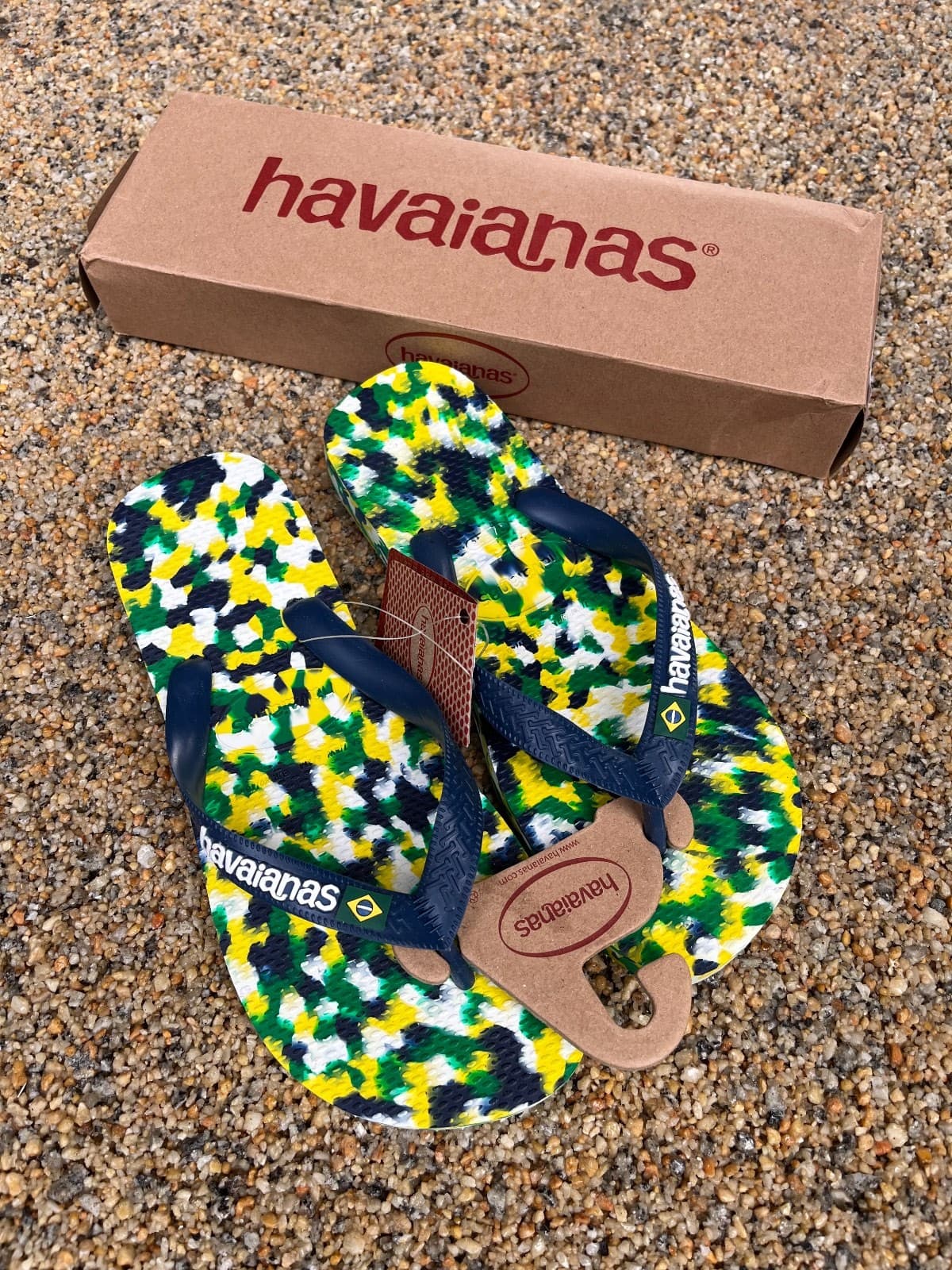 Havaianas Brazil 🇧🇷 Summer Flip-Flop | Navy/Yellow/Green | Size - 5UK