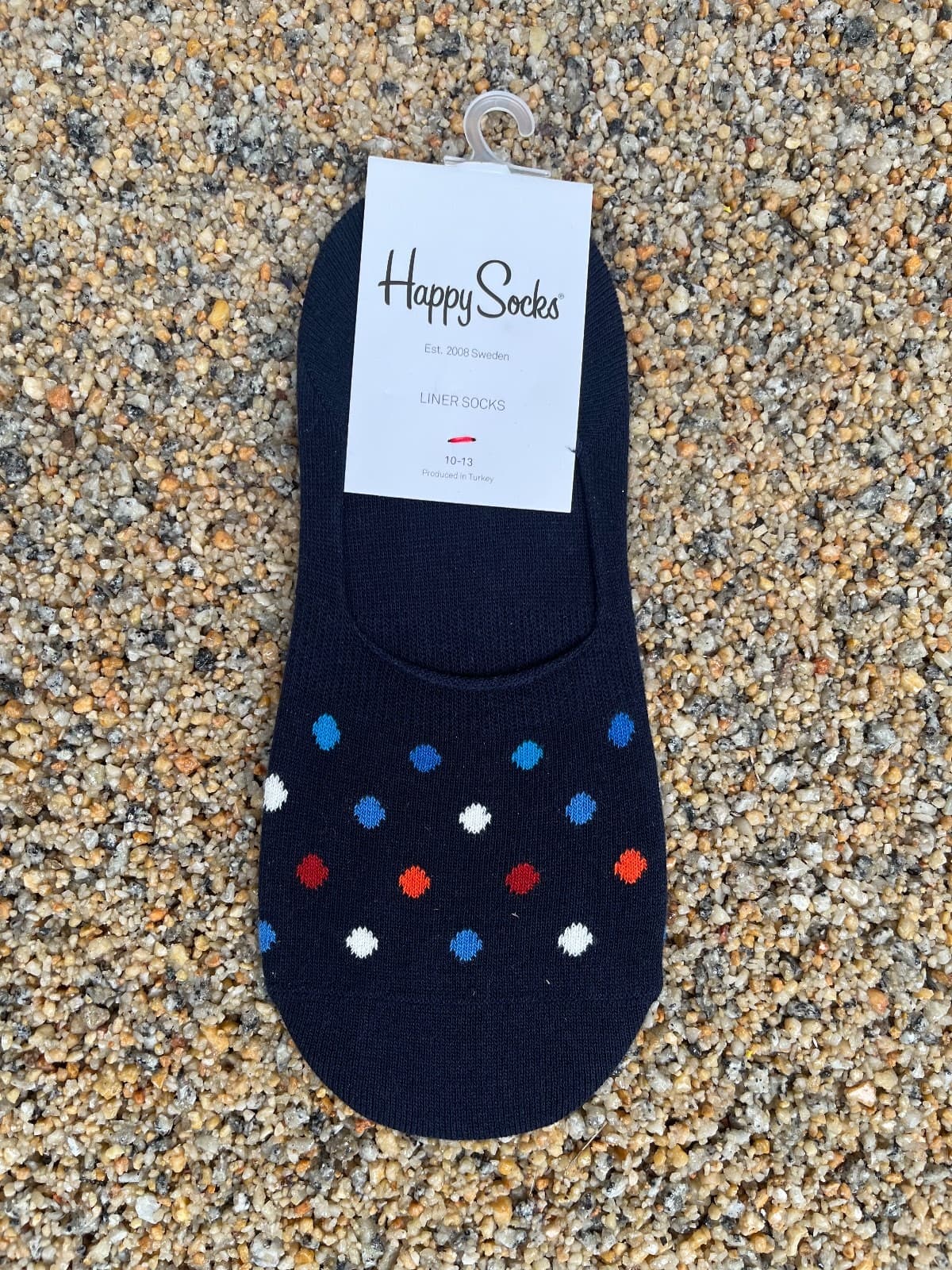 Happy Socks Sneaker No Show Socks | Navy/Polka Dots | Size 7-12uk
