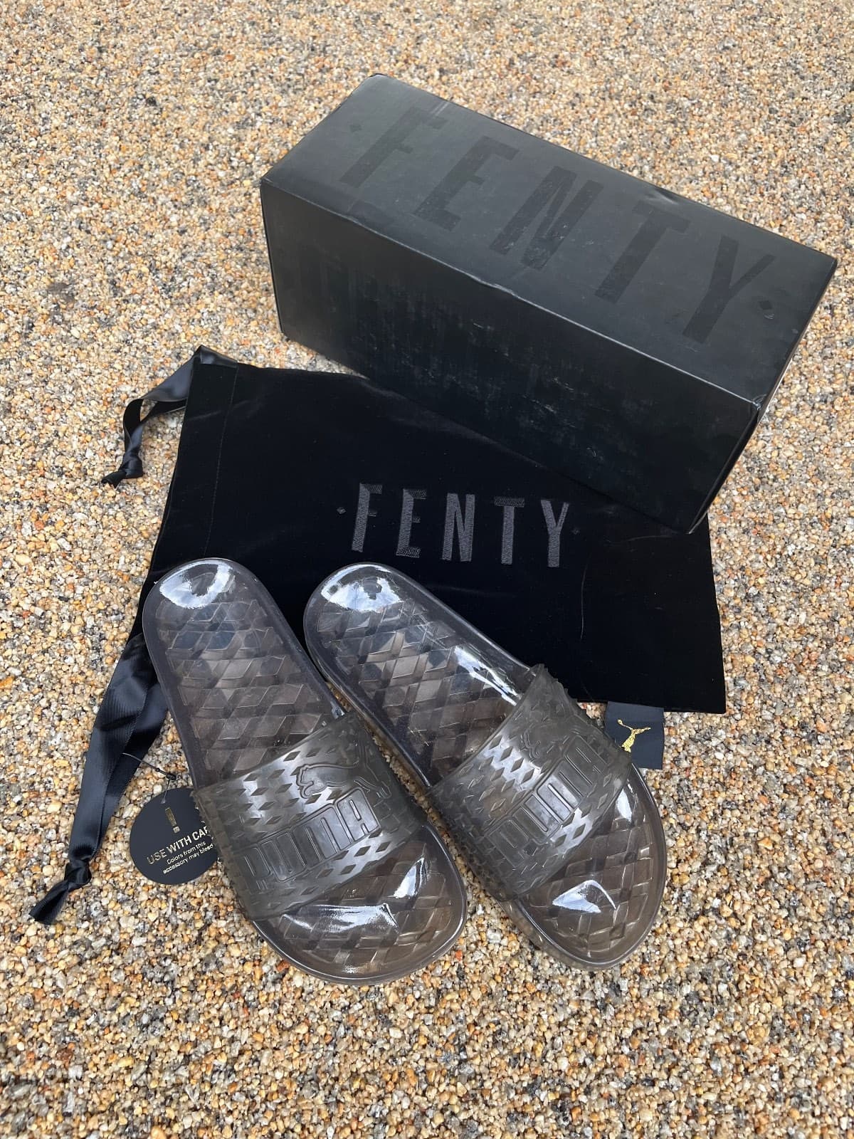 Puma X Fenty Rihanna Jelly Sliders | Clear | Size - 4UK